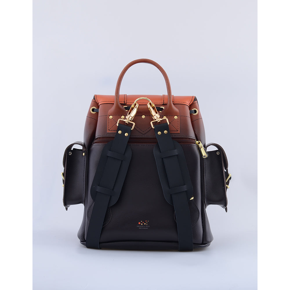 HARI II ORANGE MOON - Leather Backpack – GRAFEA