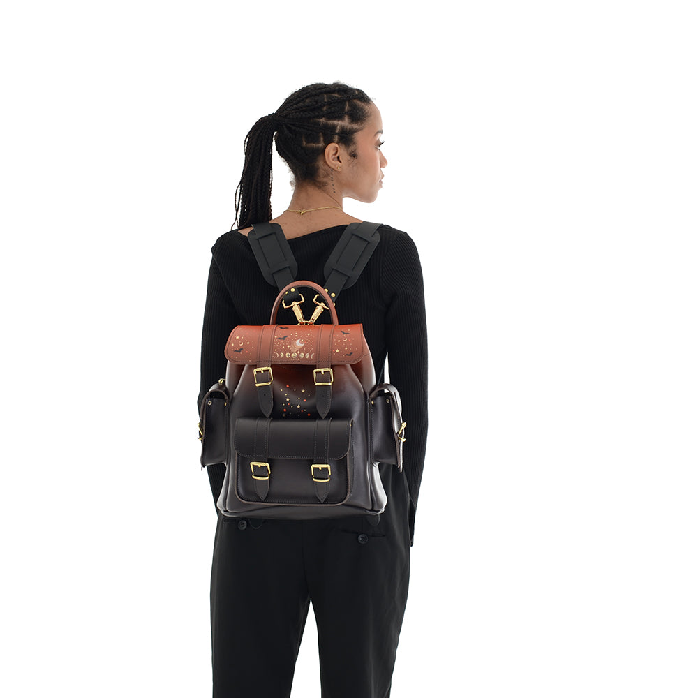 HARI II ORANGE MOON - Leather Backpack – GRAFEA