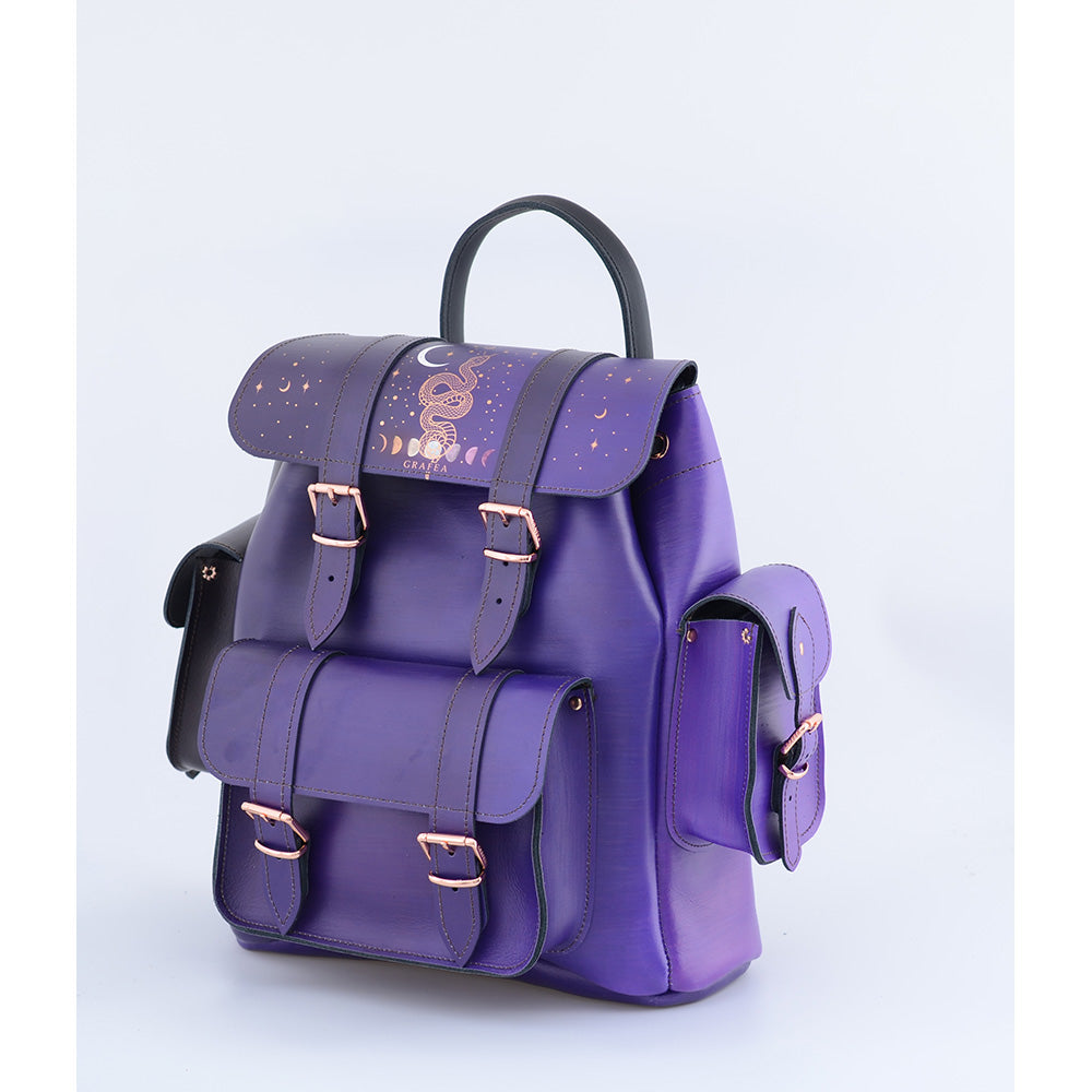 Harbour 2nd Quilted Leather Mini Backpack Purple 8” X 7” X 3” Harbour 2nd Quilted Leather Mini Backpack Purple 8” X 7” X 3” main image 4