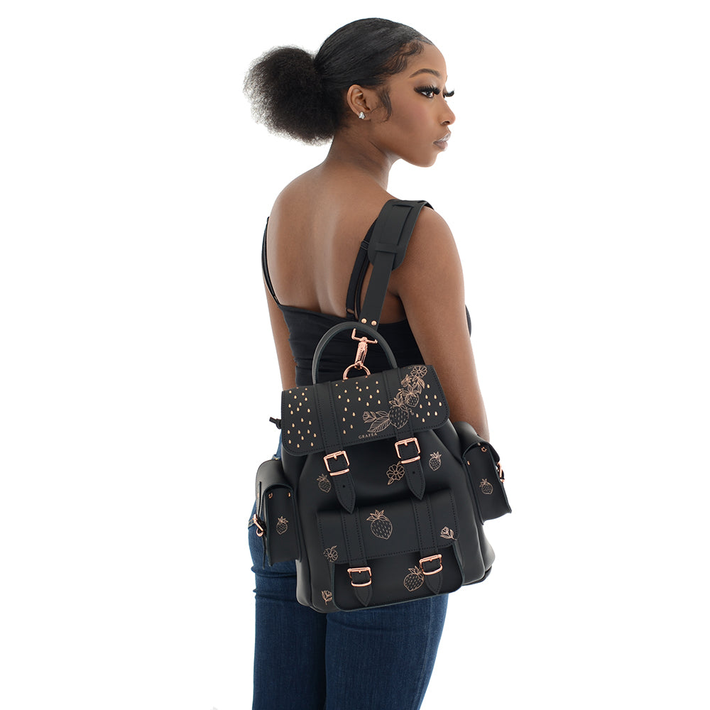 HARI II STRAWBERRIES- Leather Backpack – GRAFEA