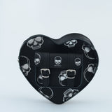 HEART SATCHEL SILVER SKULLS