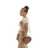 HEART SATCHEL VINTAGE BROWN