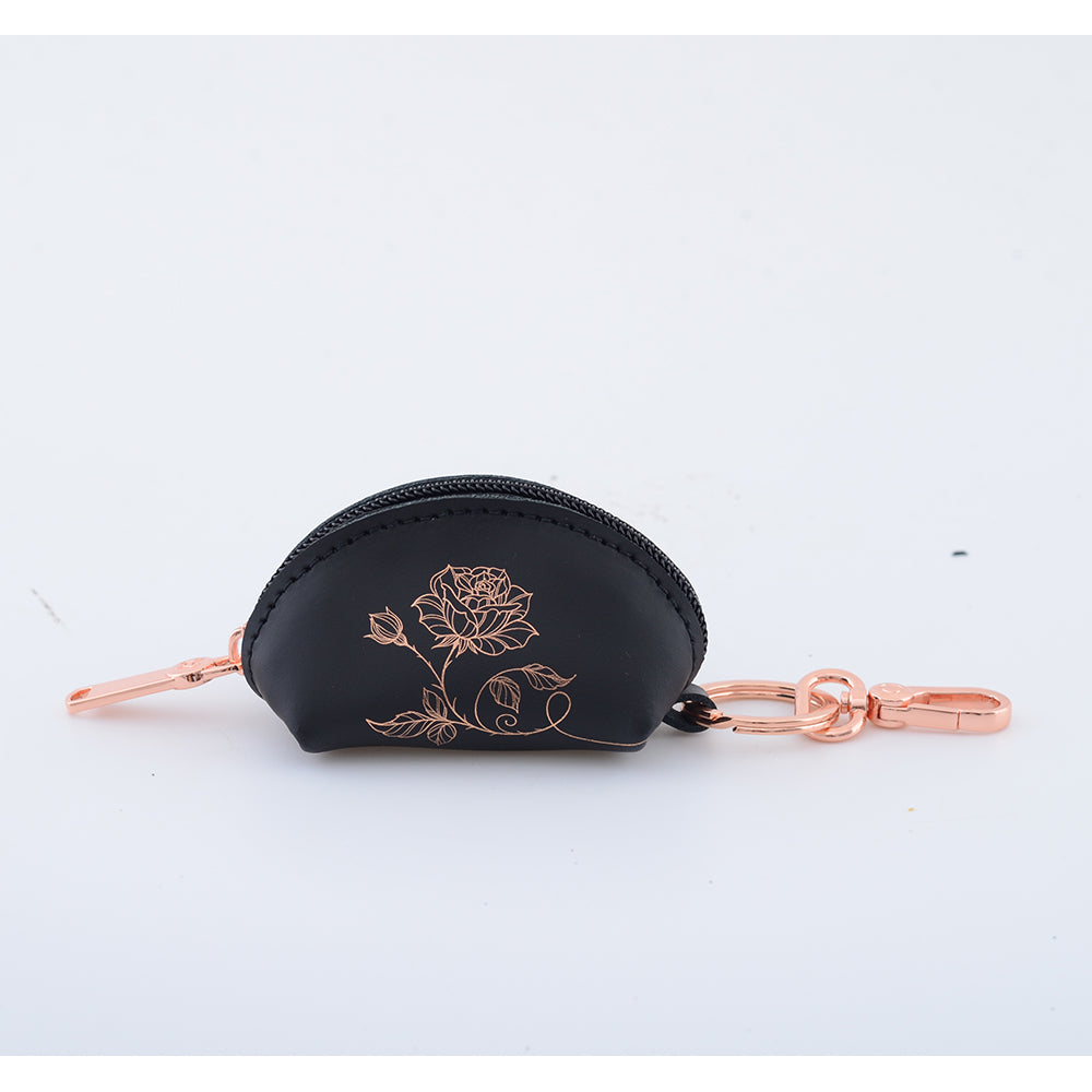 KEYRING PURSE ROSE - Leather keyring purse – GRAFEA