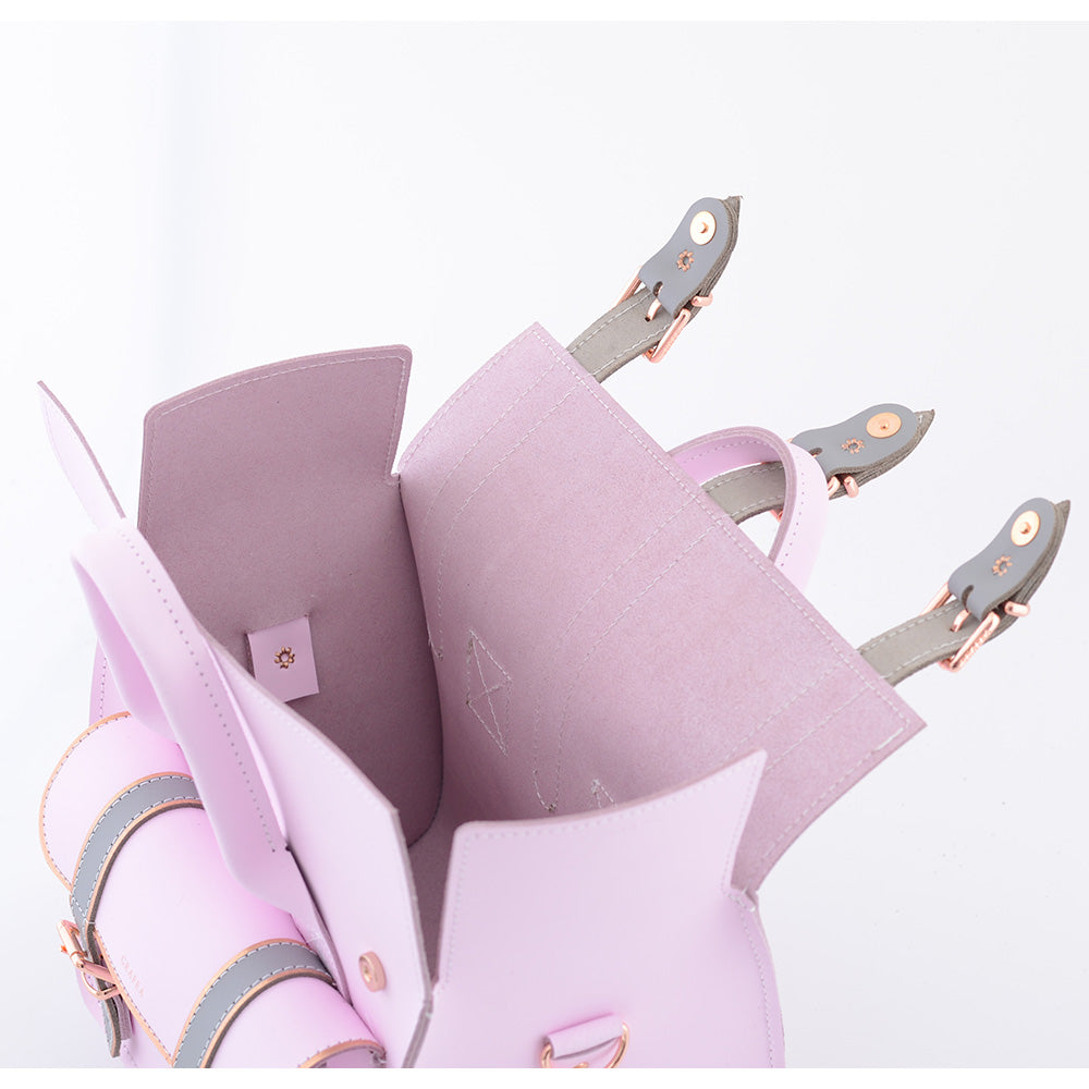 LUNA PINK GREY- Womens Leather Shoulder Bag – GRAFEA