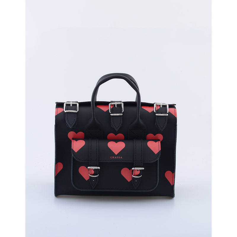 LUNA RED HEARTS II - Womens Leather Shoulder Bag – GRAFEA