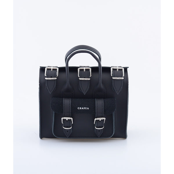 LUNA SMALL SUEDE BLACK - Leather Shoulder Bag  GRAFEA