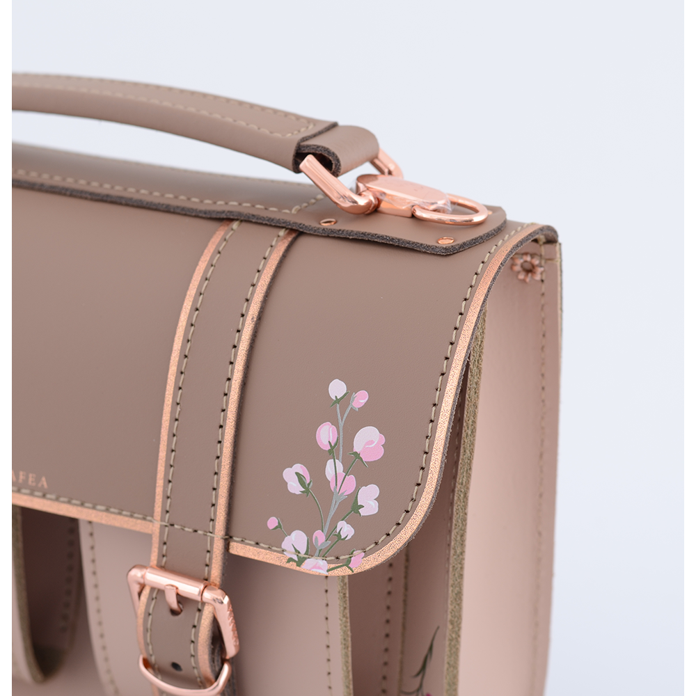 MICRO BROWN KIMONO - Leather Satchel – GRAFEA