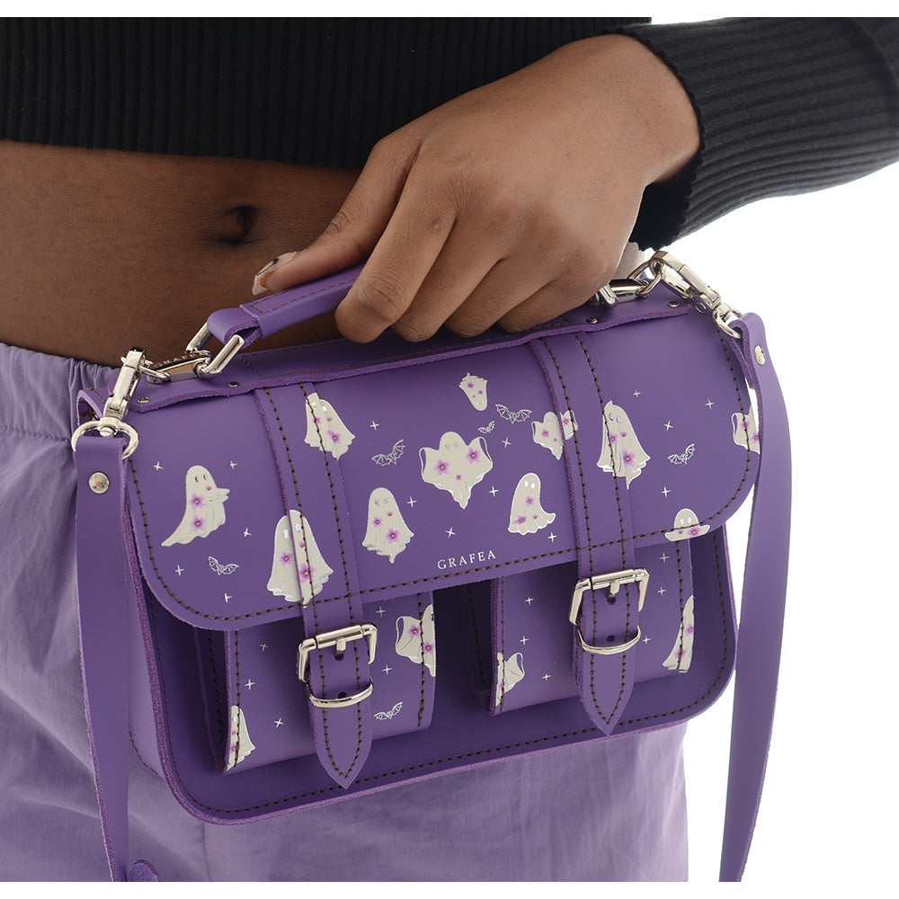 MICRO FLORAL GHOST- Mini Leather Satchel – GRAFEA