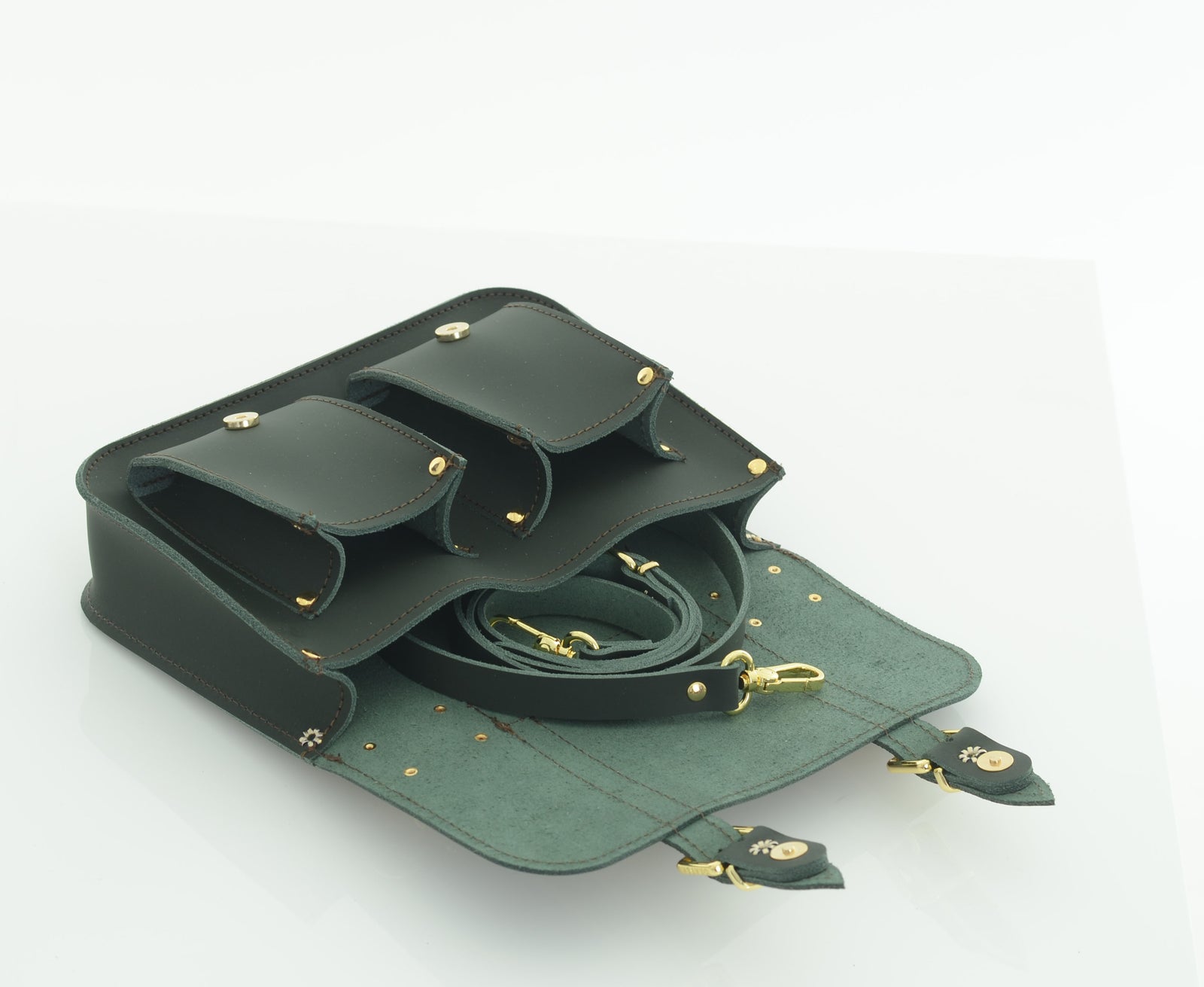 【即納&大特価】 MICRO GRAFEA – Satchel Leather Mini - GOLD GREEN バッグ