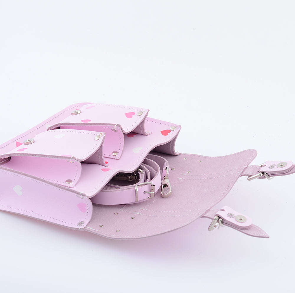 MICRO HEARTS PINK Mini Leather Satchel – GRAFEA