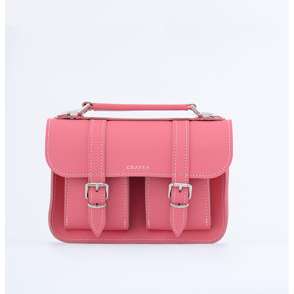 MICRO HOT PINK- Mini Leather Satchel – GRAFEA