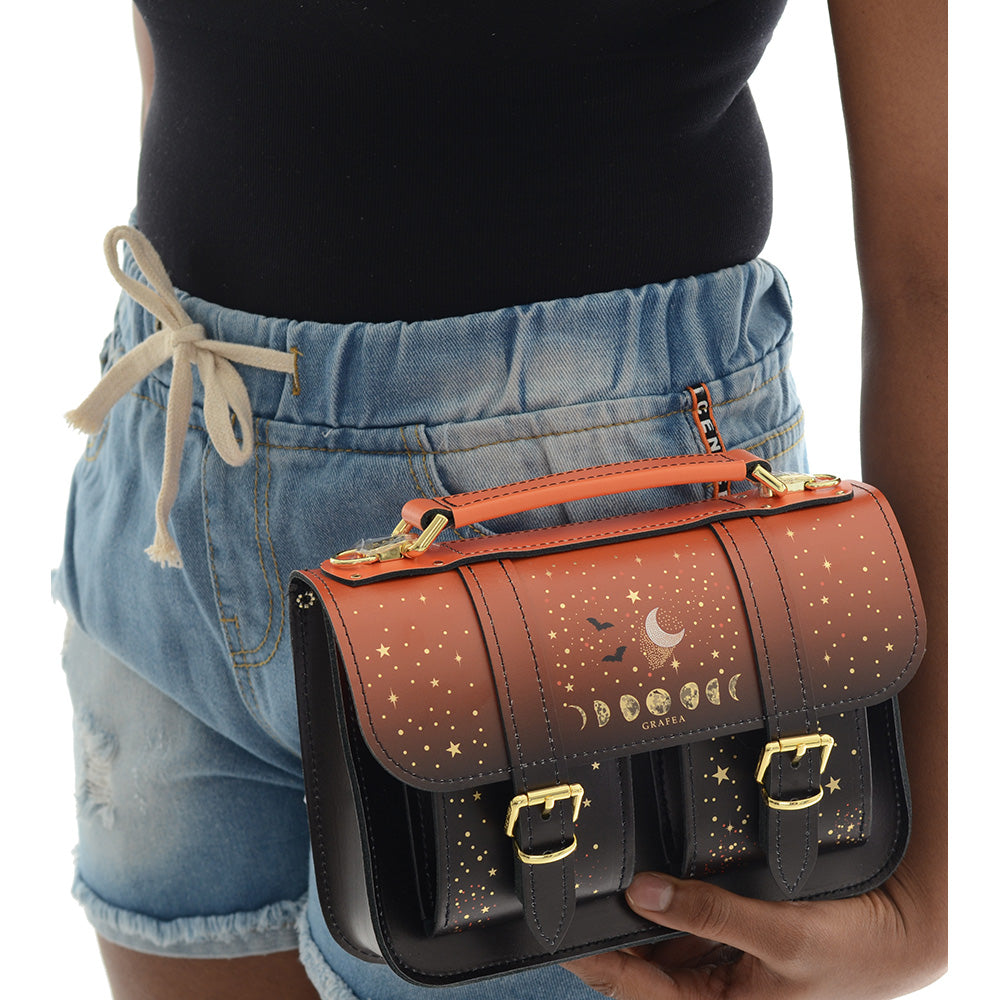 MICRO ORANGE MOON - Mini Leather Satchel – GRAFEA