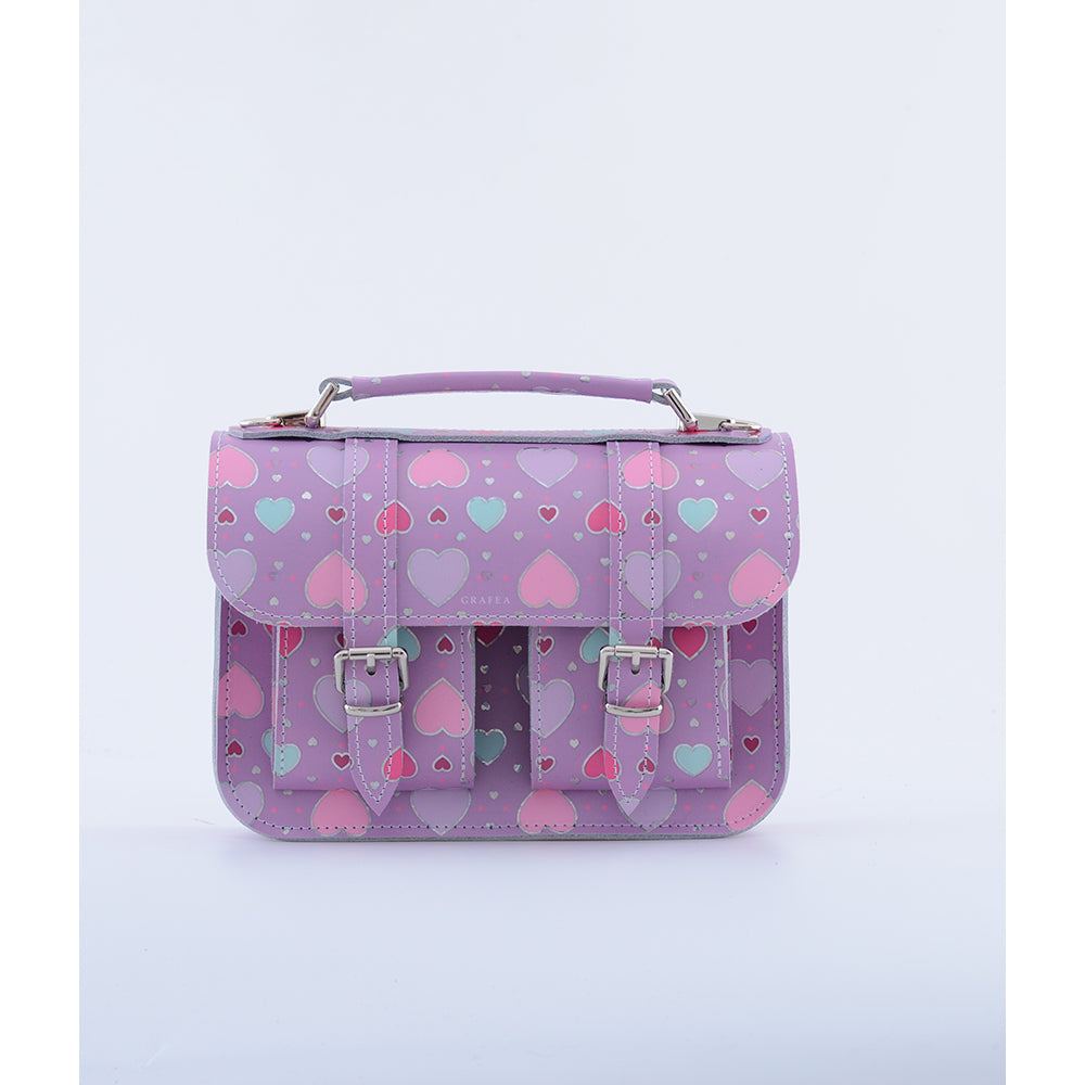 MICRO PASTEL HEARTS - Mini Leather Satchel – GRAFEA