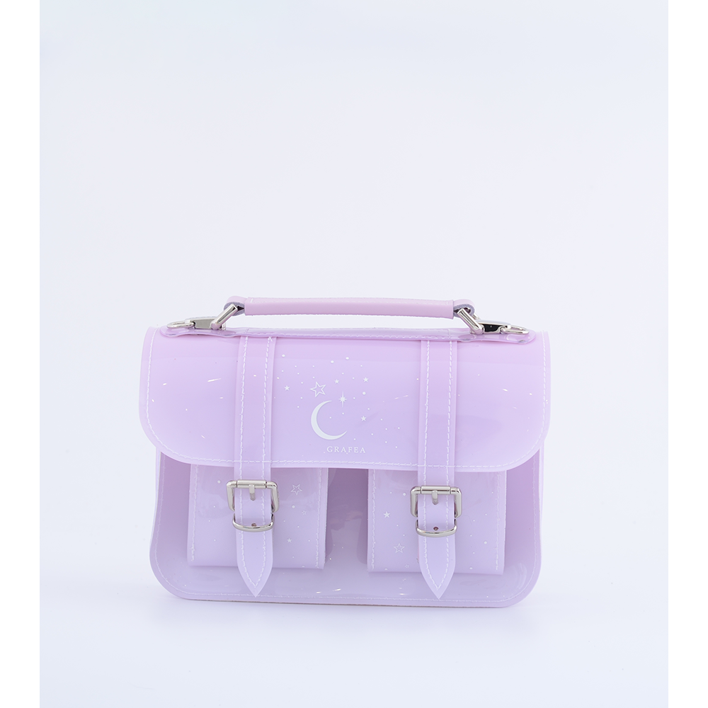 MICRO PINK GRADIENT MOON -small leather satchel – GRAFEA
