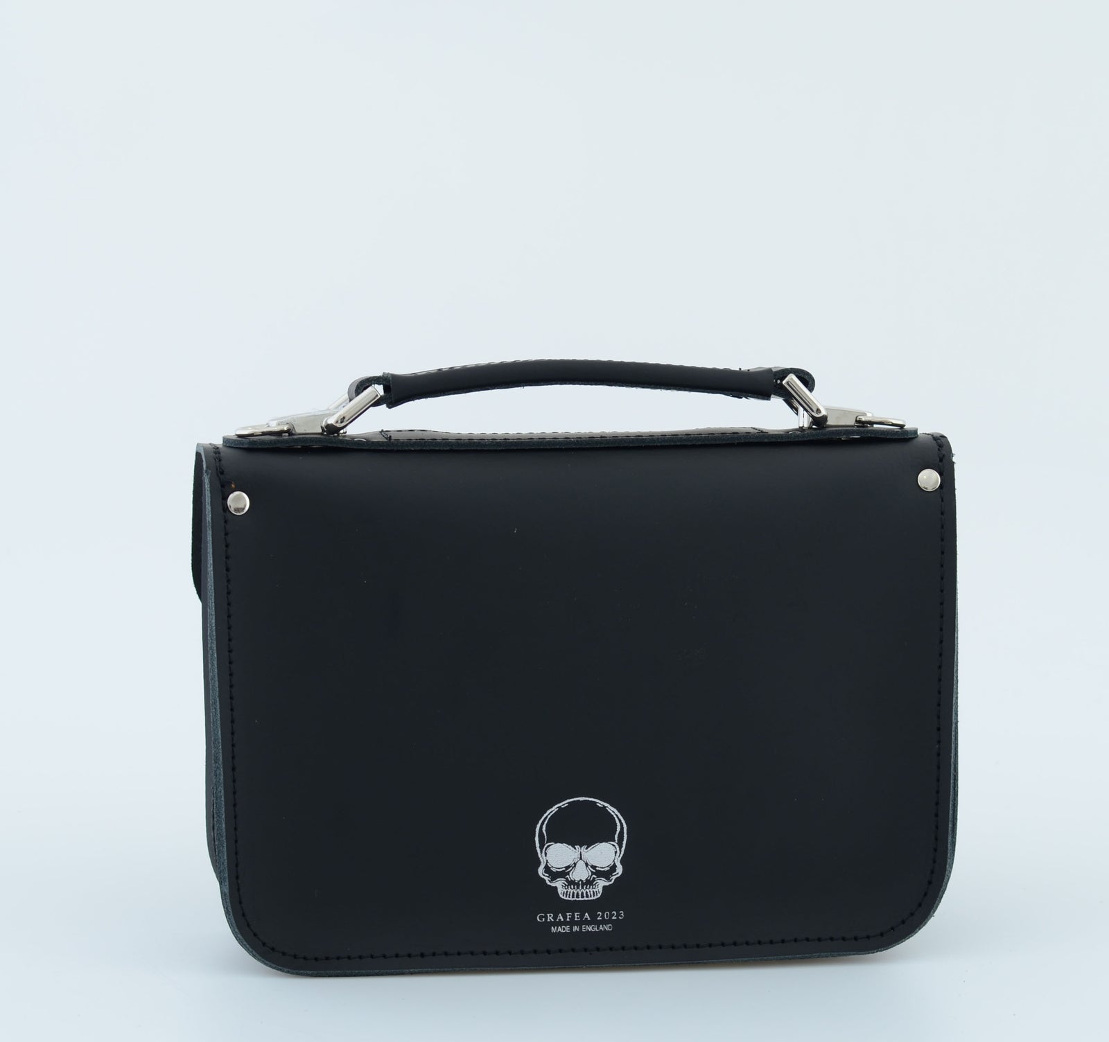 MICRO SILVER SKULLS - Mini Leather Satchel – GRAFEA