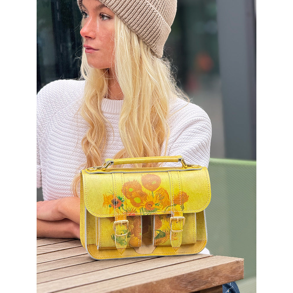 MICRO SUNFLOWERS by VAN GOGH - Mini Leather Satchel – GRAFEA