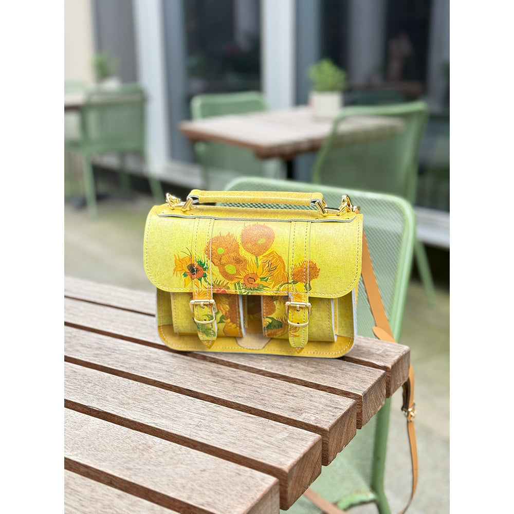MICRO SUNFLOWERS by VAN GOGH - Mini Leather Satchel – GRAFEA
