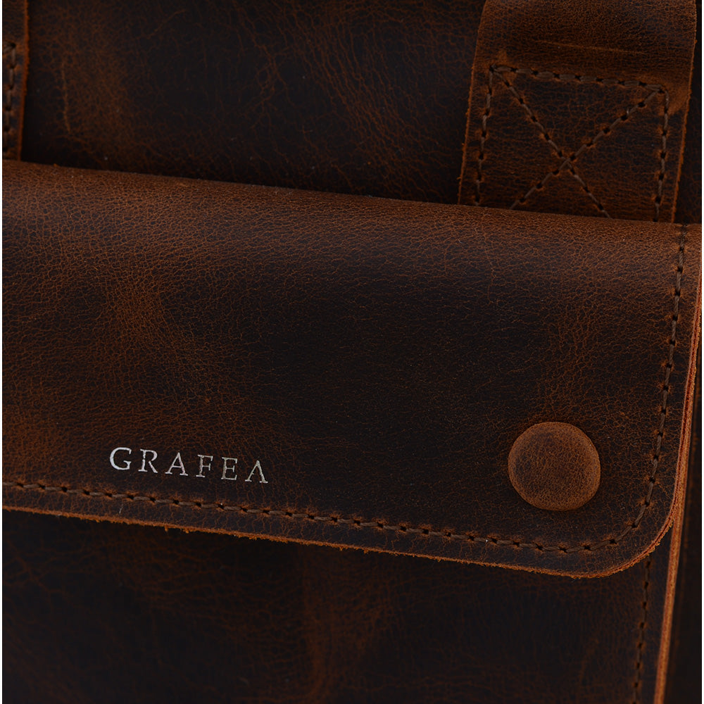 MINI LANA ANTIQUE BROWN- small Leather Tote – GRAFEA