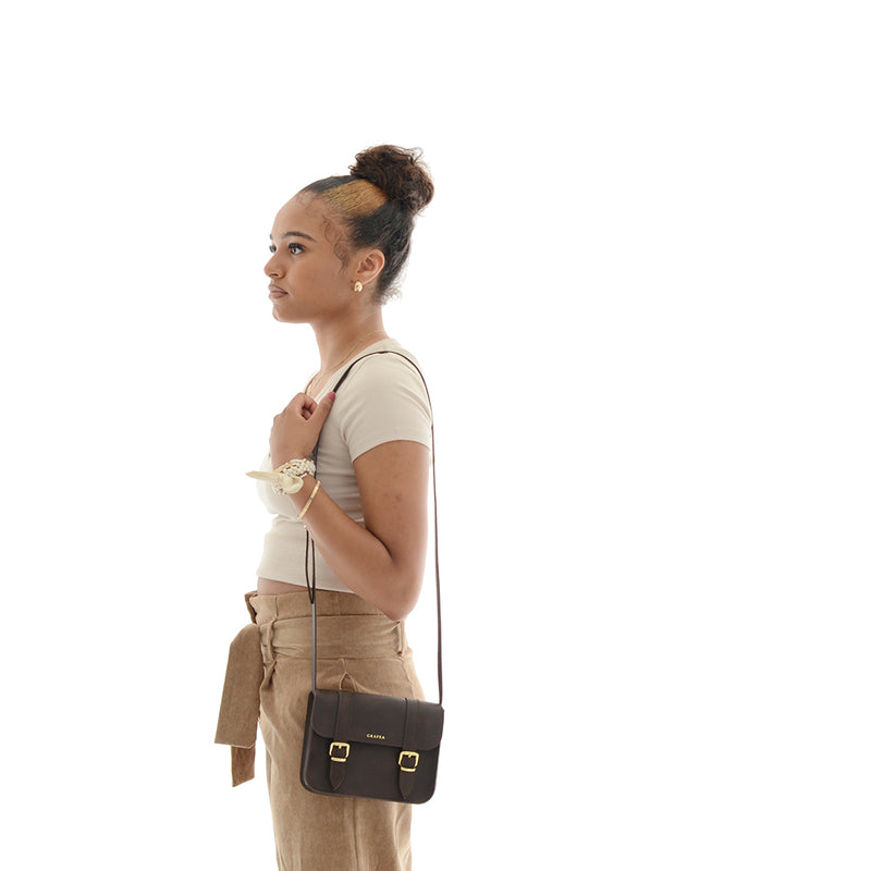 MINI SATCHEL DARK BROWN