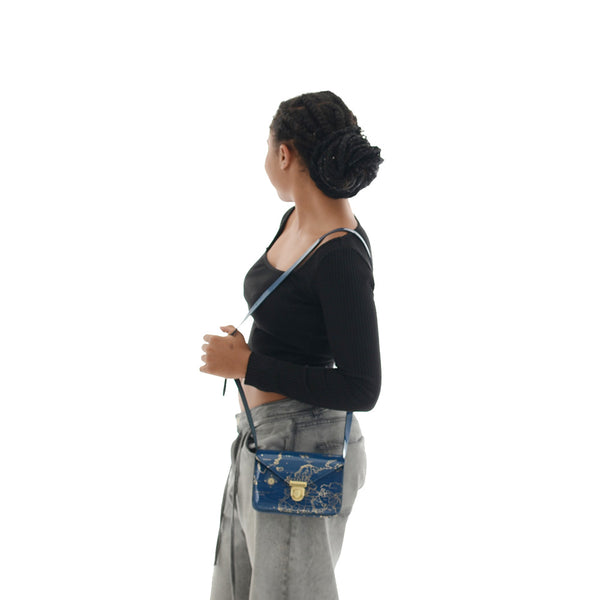 SMALL CROSSBODY BLUE ATLAS