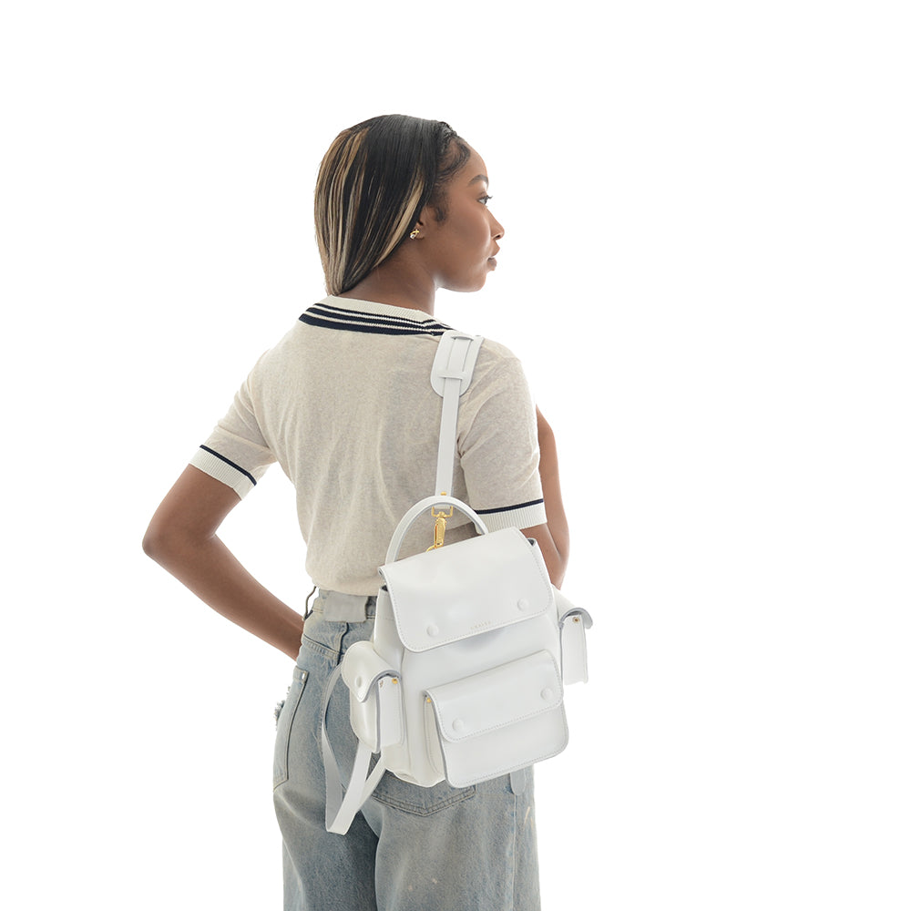 ashton zip top leather backpack ASHTON WHITE