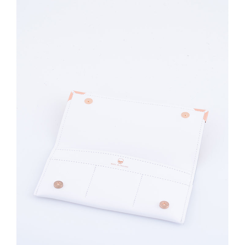 WHITE ROSE GOLD SKULLS WALLET