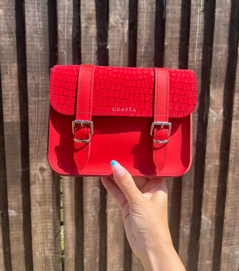 MINI SATCHEL SUEDE RED