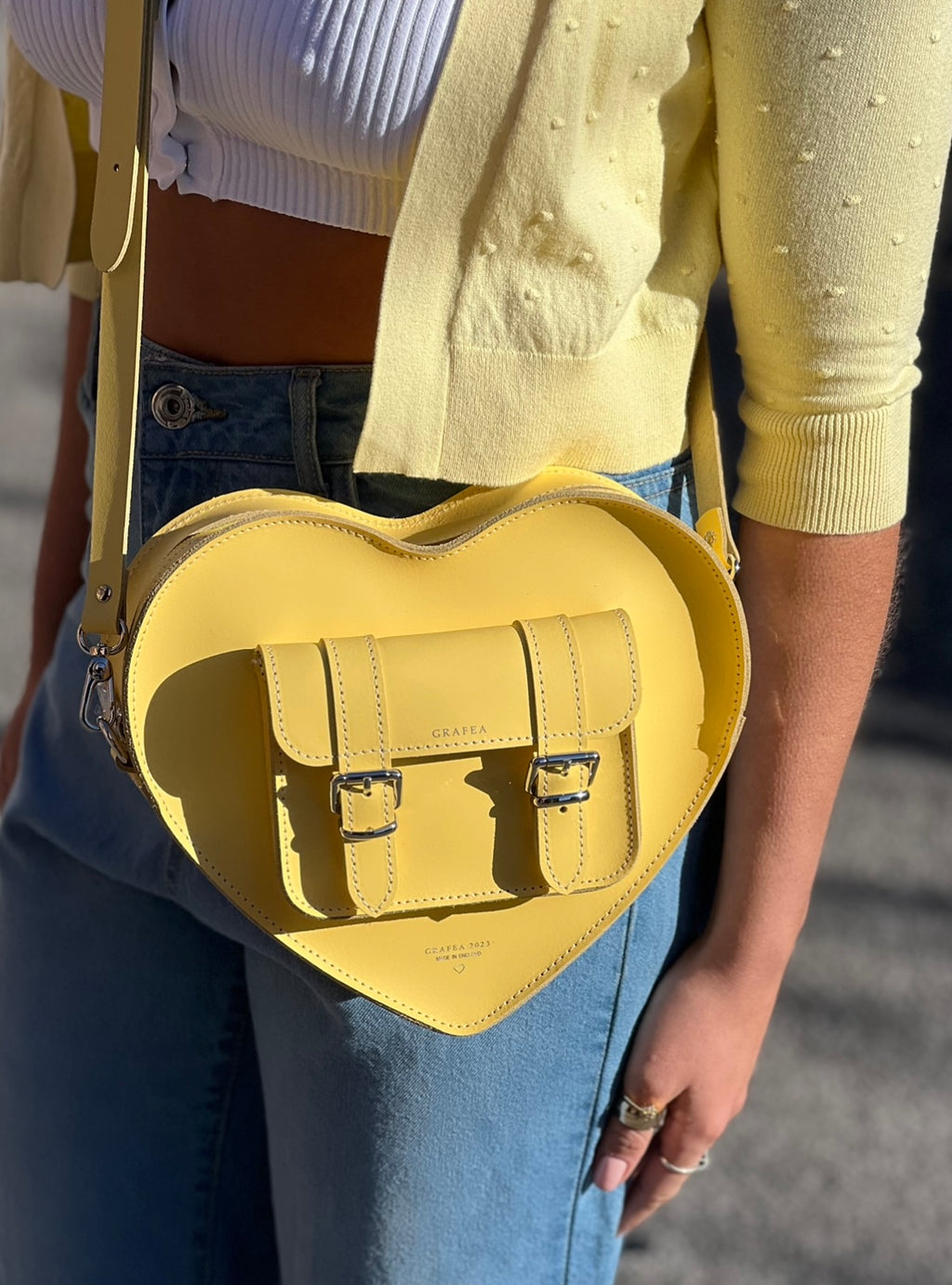 HEART SATCHEL PASTEL YELLOW - Mini heart Satchel – GRAFEA