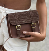 MINI SATCHEL SUEDE BROWN