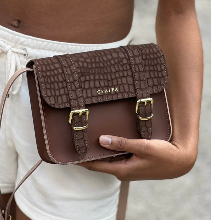 Brown satchel crossbody bag sales