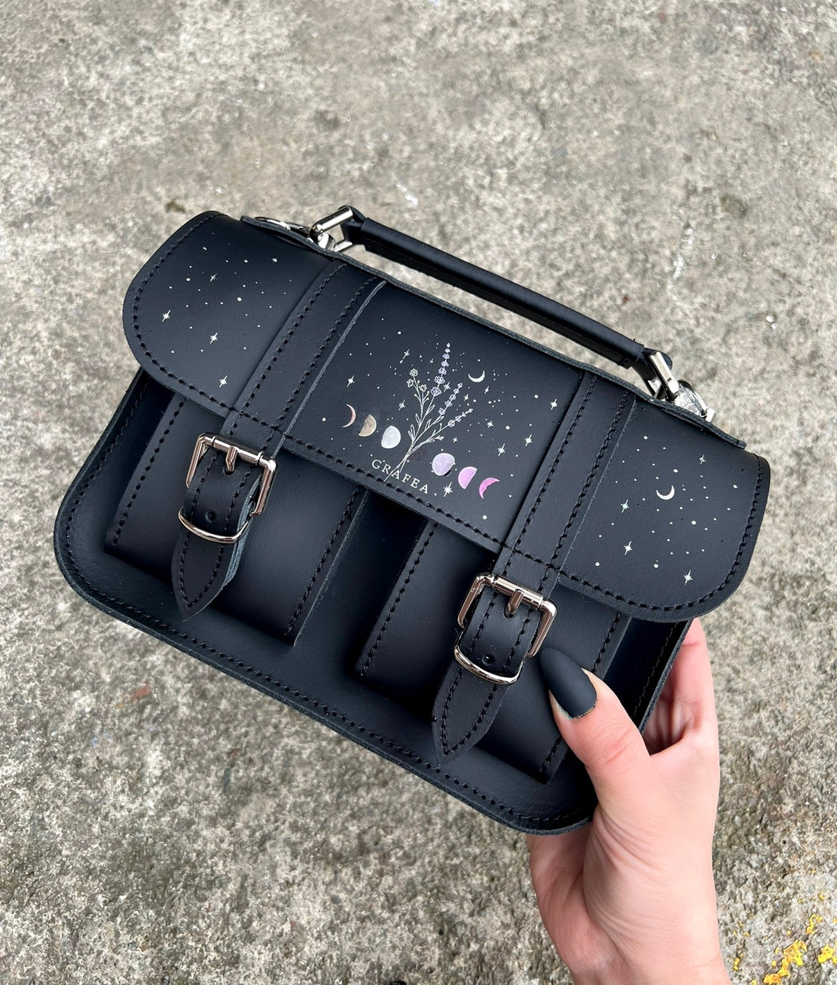 MICRO LAVENDER MOON Mini Leather Satchel – GRAFEA