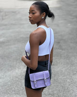 MINI SATCHEL SUEDE LILAC