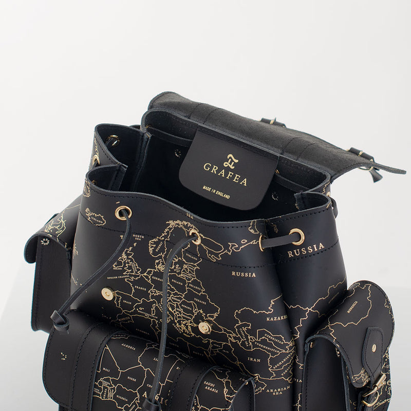 atlas backpack leather HARI II GOLDEN ATLAS