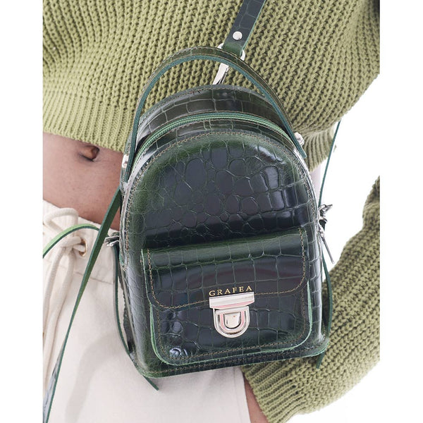 PEGGY CROC DARK GREEN
