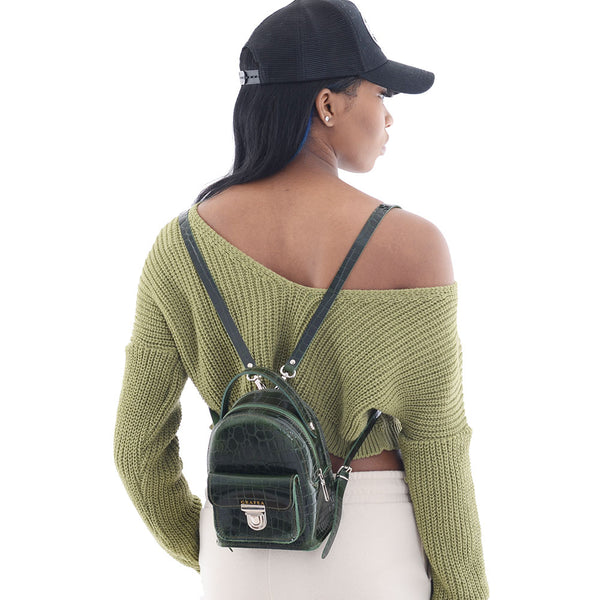 PEGGY CROC DARK GREEN