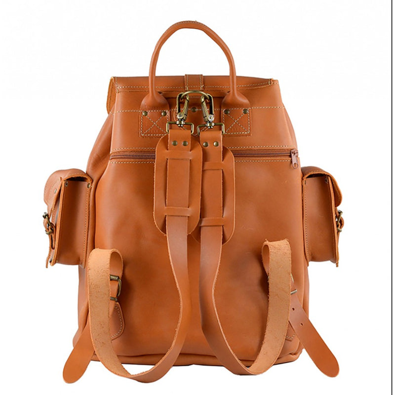 caramel leather backpack ACTOR CARAMEL- Leather Backpack – GRAFEA