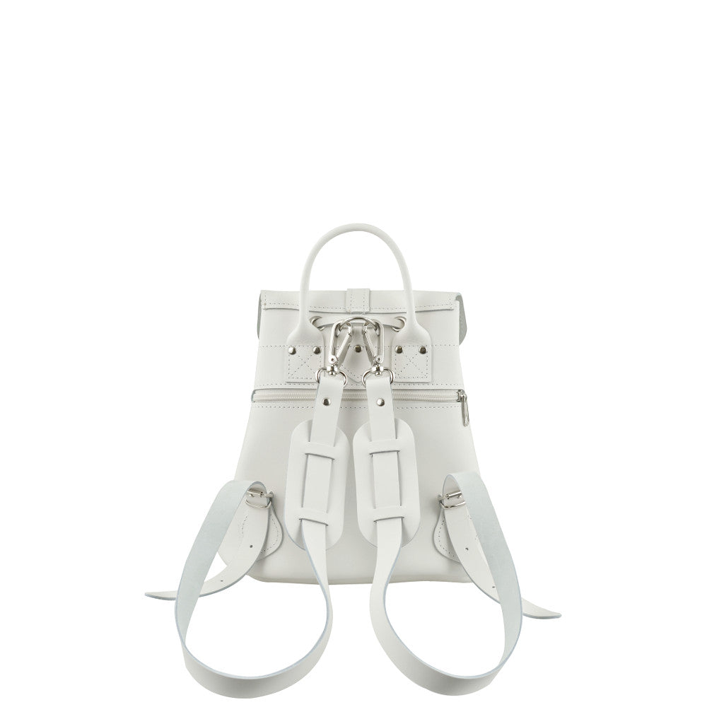 ANGEL – White Leather Backpack – GRAFEA