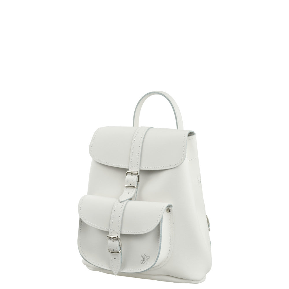 ANGEL – White Leather Backpack – GRAFEA
