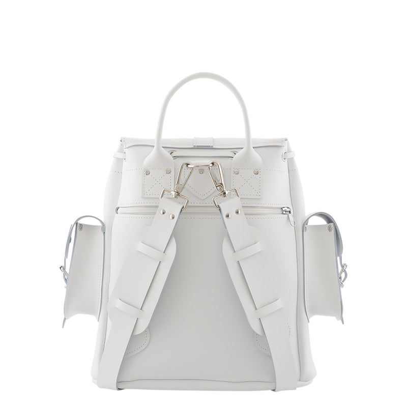 designer white leather backpack BIANCA