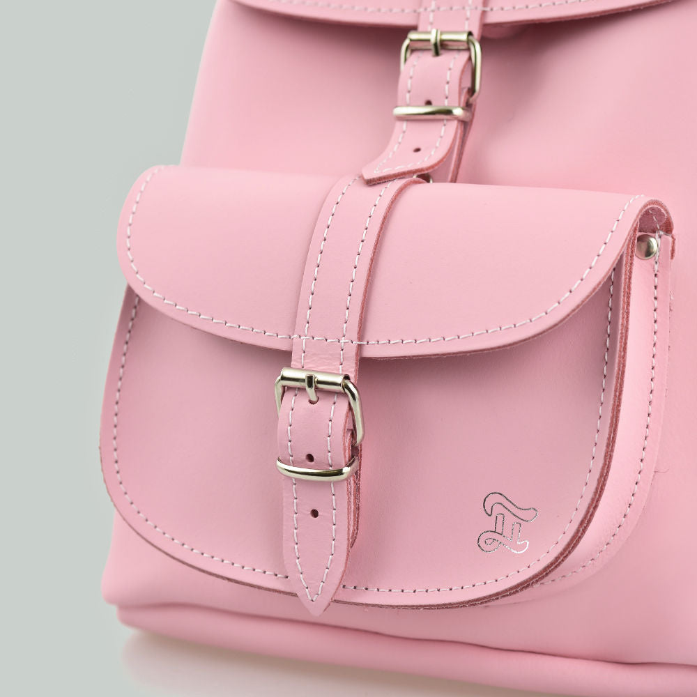 blush pink leather backpack BUBBLE