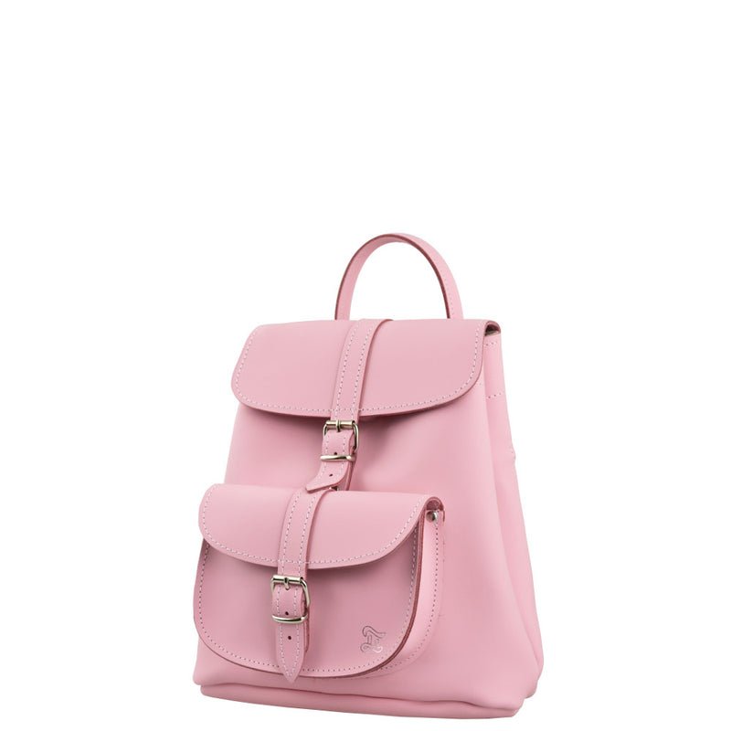 anti theft light pink leather backpack BUBBLE