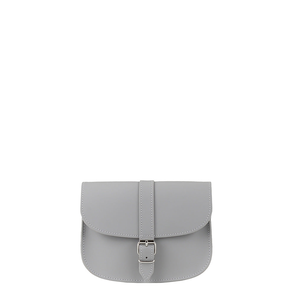 CROSS BODY GREY Leather Saddle Bag – GRAFEA - Main Image