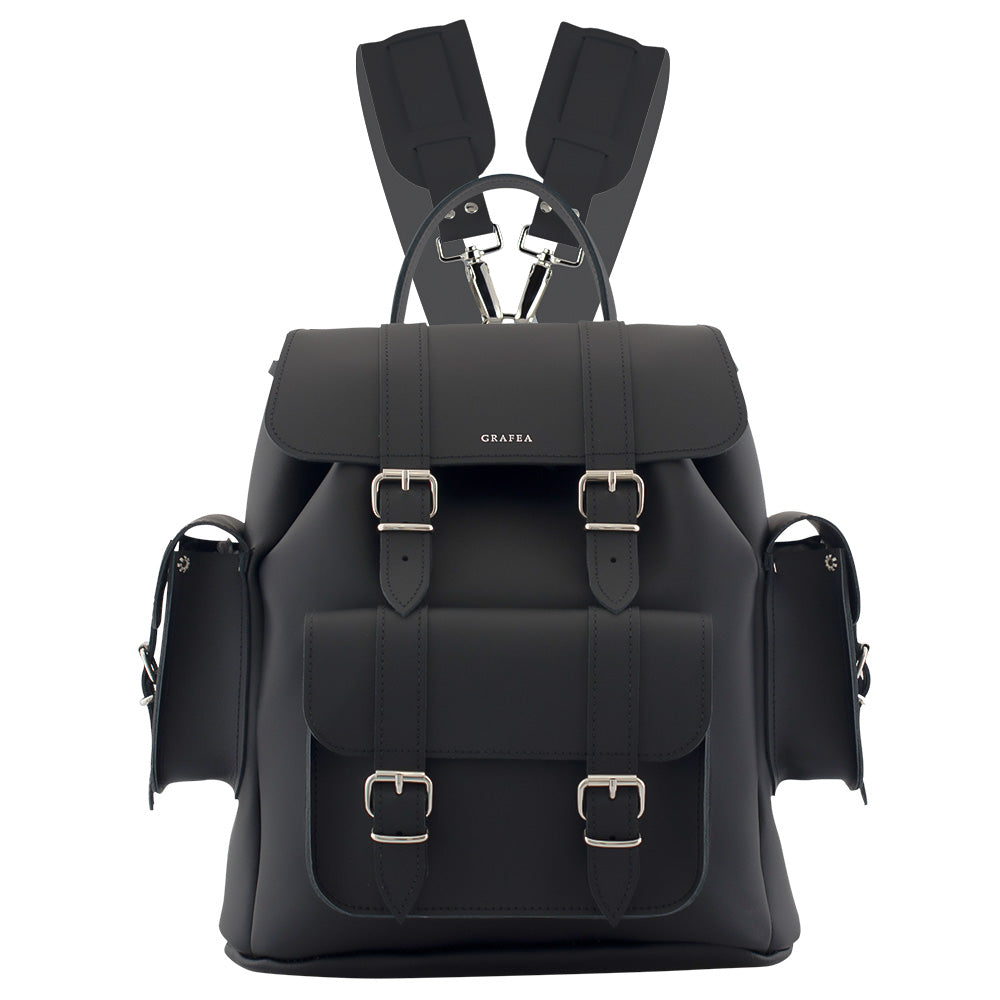 black vintage haiku leather backpack Blazer No. 278 | CARE INSTRUCTIONS * Our products are designed to last a lifetime Please using a soft cotton cloth and leather wax to clean the leather HARI II BLACK - Leather