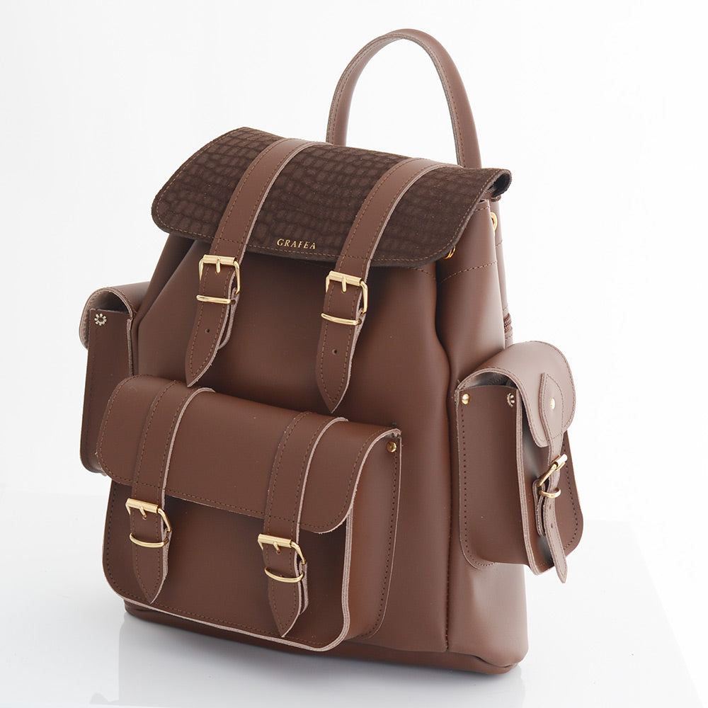HARI II DARK CHOCOLATE - Leather Backpack – GRAFEA