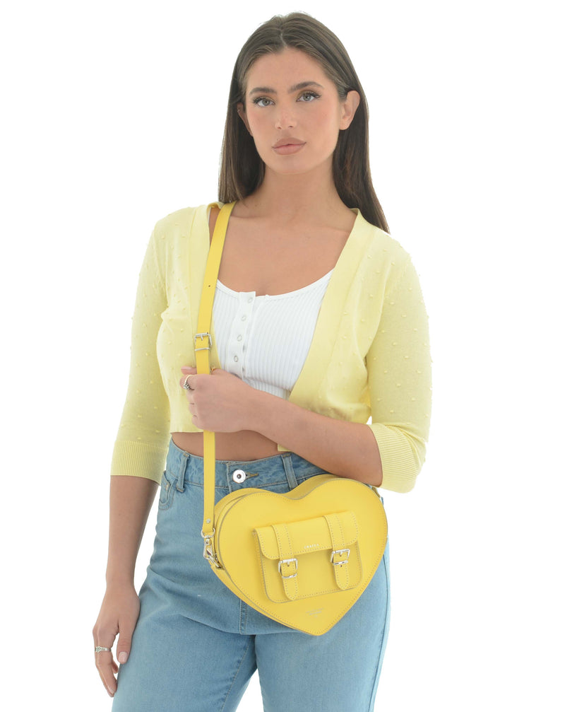 HEART SATCHEL PASTEL YELLOW