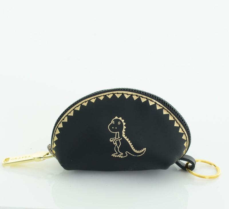 KEYRING PURSE DINOSAUR BLACK