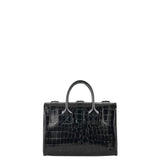 LUNA SMALL CROC BLACK