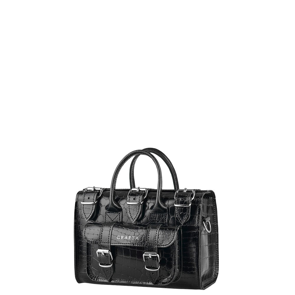 LUNA SMALL CROC BLACK
