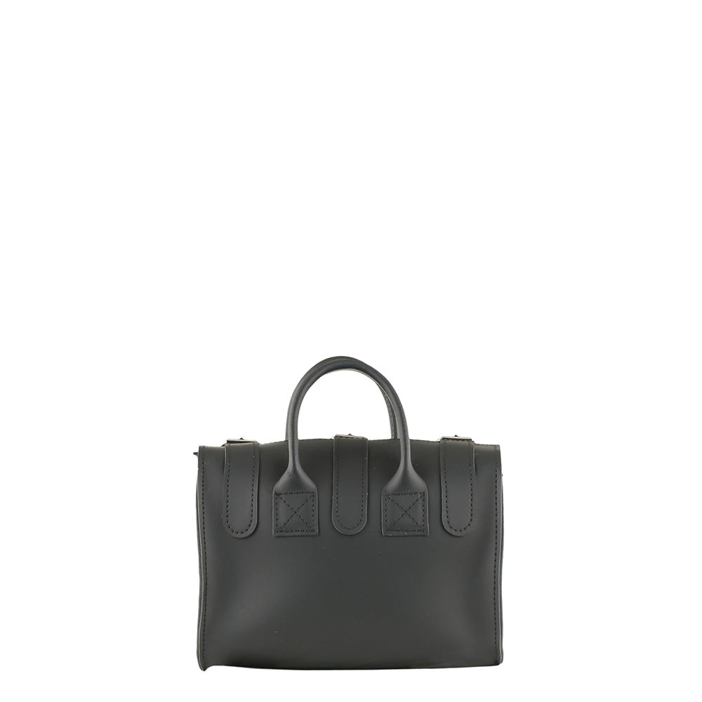 LUNA SMALL BLACK Leather Shoulder Bag GRAFEA