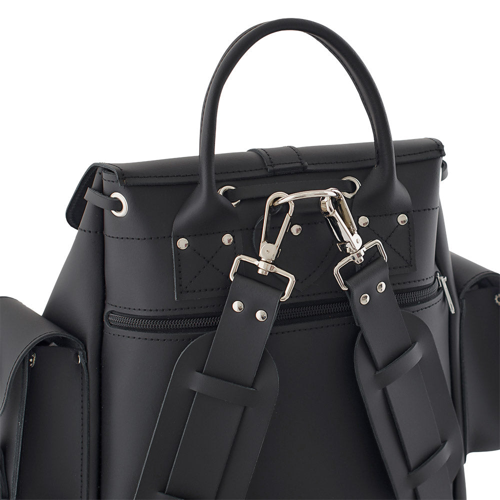 SHOWBUSINESS BLACK - Leather Backpack – GRAFEA